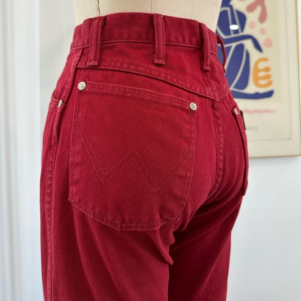 Vintage Wrangler Straight Leg Jeans in Deep Red - Picture 12 of 16